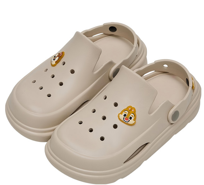 BORUI 柏睿鞋業 大人款 迪士尼造型飾片防水厚底洞洞鞋