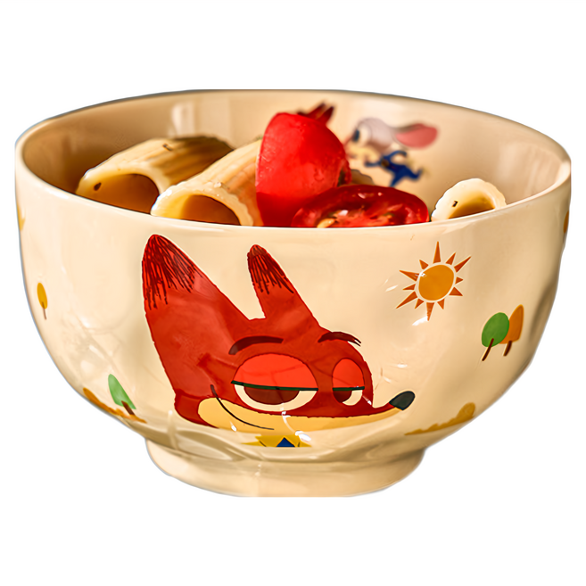 Zootopia 動物方城市 玩趣狐狸尼克石紋米飯碗, 狐狸尼克 奶油色, 1個