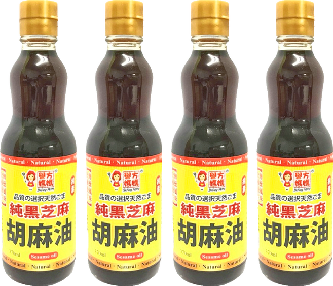 譽方媽媽 純黑芝麻胡麻油 370ml, 4瓶