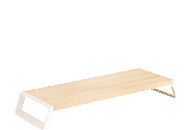 斜腿電腦螢幕墊高增高架, 原木色 + 白色, 1個