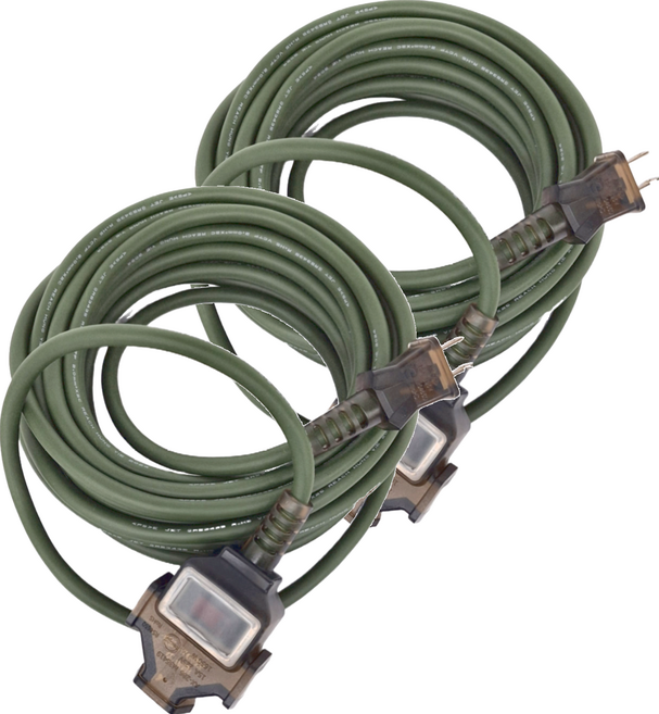 PowerSync 群加 2P 1對3工業用動力延長線 TU3C5100, 軍綠色, 2條, 10m