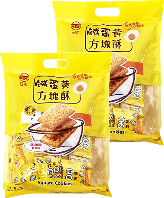莊家 錦泰昌鹹蛋黃方塊酥 蛋素者可食用 在地新鮮蛋黃 新口味, 230g, 2袋