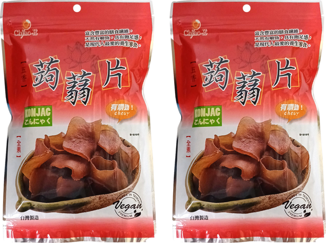 Chiao-E 巧益 五香蒟蒻片 全素, 100g, 2包