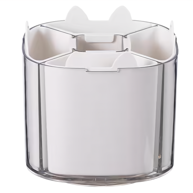 FAmILyLIFE 生活 360度可擴充9格旋轉筆筒, 1個, 白色