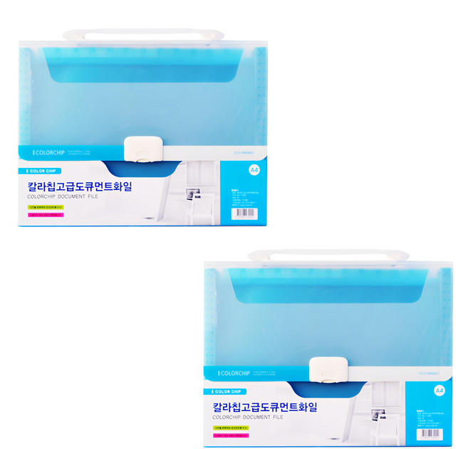 ECO Chungwoon 12層手提風琴夾, 天藍色, 2個