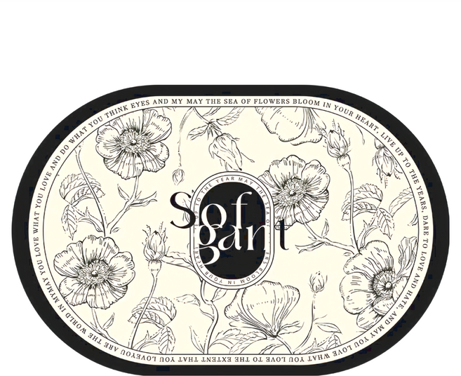 快豹 Dahy法式浴室門口地毯, 法式黑圓橢