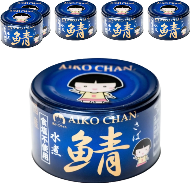 AIKO CHAN 伊藤食品 無鹽水煮鯖魚罐, 150g, 6罐