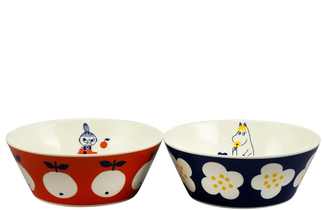 yamaka 山加商店 MOOMIN 陶瓷碗2入組, 可兒 + 小不點, 陶瓷碗, 1組