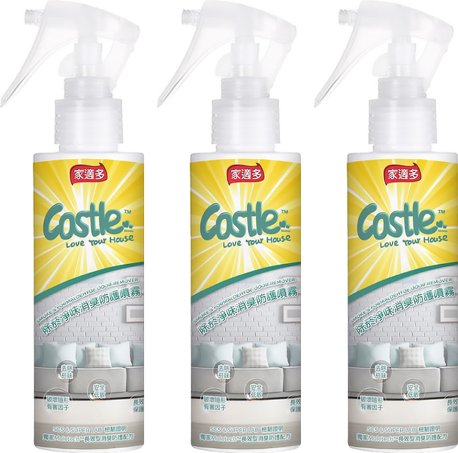 Castle 家適多 除菸淨味消臭防護噴霧, 150ml, 3瓶
