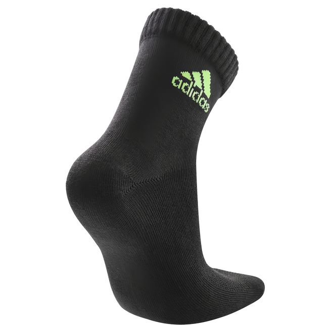 adidas 愛迪達 P1高機能短筒運動襪 MI0002-M, 黑色 + 螢光綠, 1雙