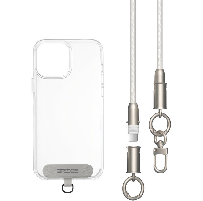iBRIDGE 編織掛繩急速充電線 IBA009, 140cm, 銀色, 1條