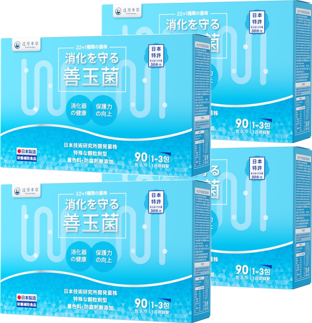 達摩本草 消化道守護益生菌粉包, 1.5g, 90包, 4盒