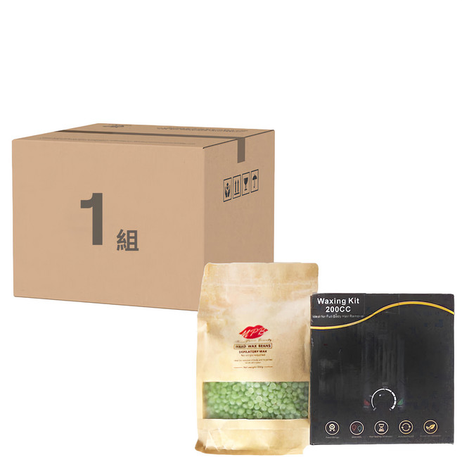 MPb 巴黎小姐 雲朵粉熱蠟機 + 蘆薈蠟豆 500g + 大木棒 50支, 單一商品, 1組