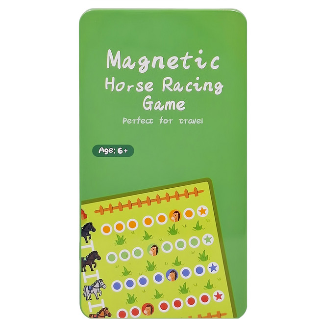 YouRPUZZLE-鐵盒桌遊-賽馬棋G2491, 賽馬棋 綠色, 1入
