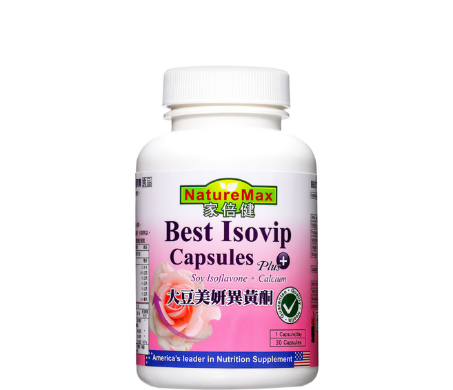 NatureMax 家倍健 大豆異黃酮膠囊 Soy Isoflavone + Calcium, 0.71g, 30顆, 1罐