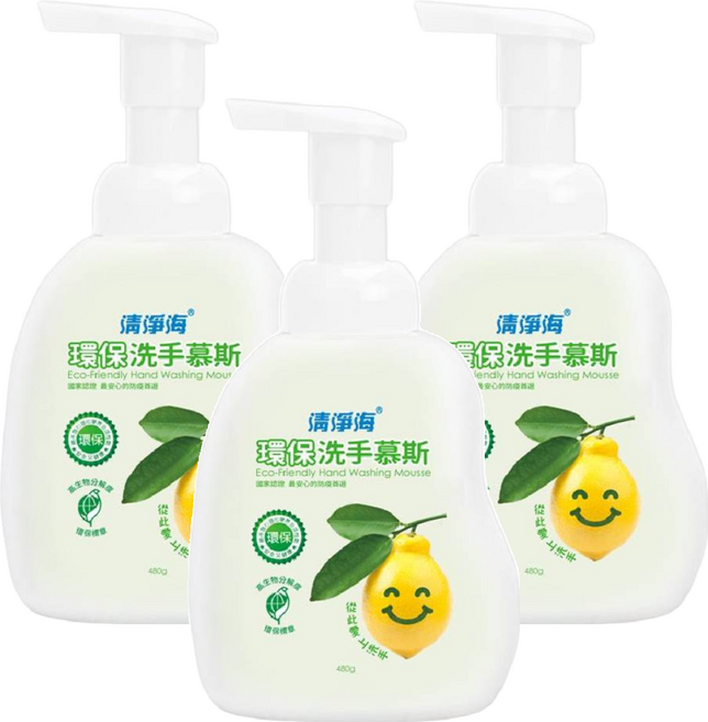 清淨海 環保洗手慕斯, 480g, 3瓶