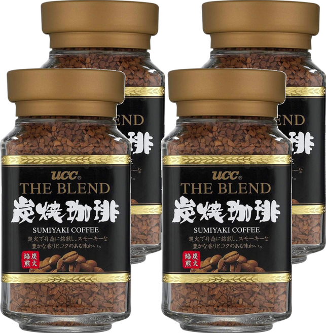 ucc 炭燒即溶咖啡, 90g, 1入, 4罐