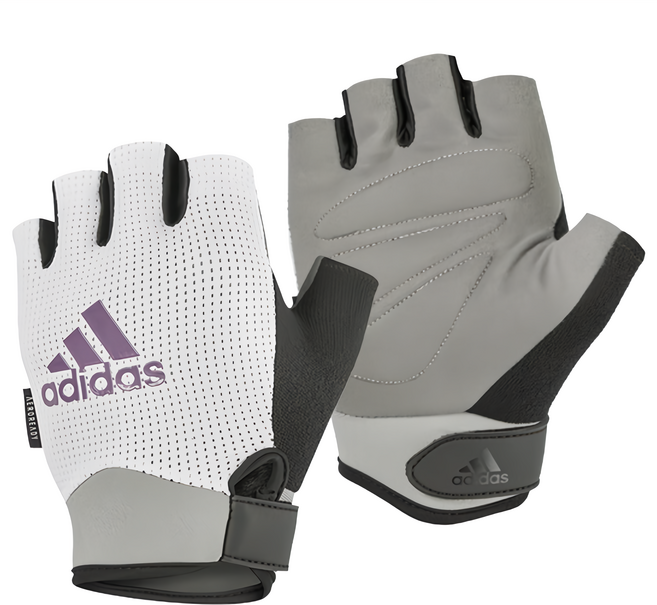 adidas 愛迪達 女用透氣訓練手套, 象牙灰, 1雙