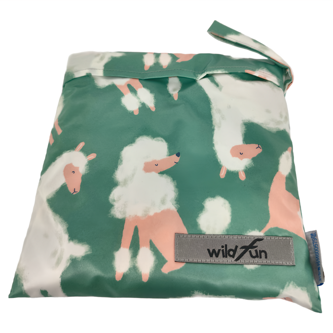 wildfun 野放 露營桌巾, 草泥馬印花 綠色 + 白色 + 膚色