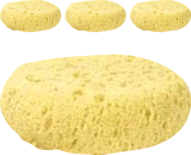 KEYTOSS 詰朵斯 無感去角質 Mini沐浴海藻海綿 尺寸9*9*2.8cm, 黃色, 2入, 4個