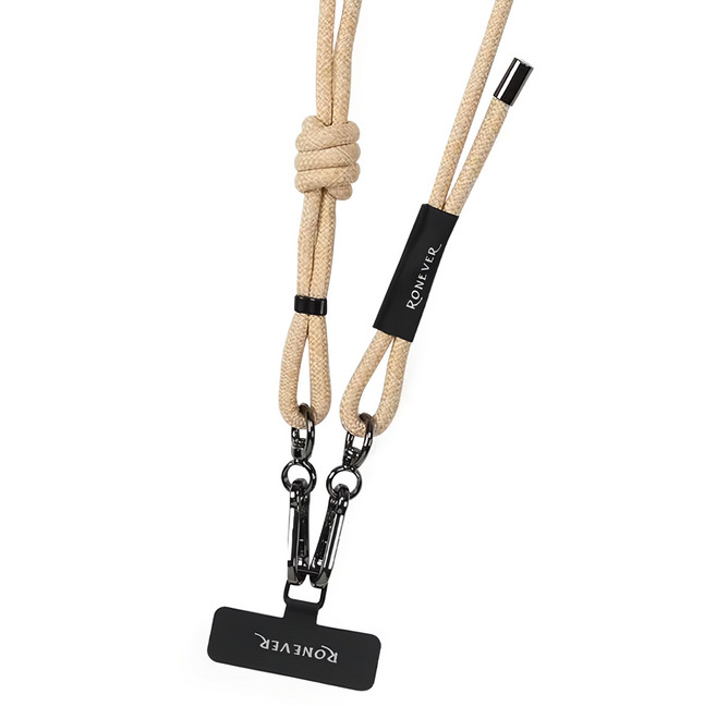 RONEVER 手機編織掛繩, 混米色, 1條