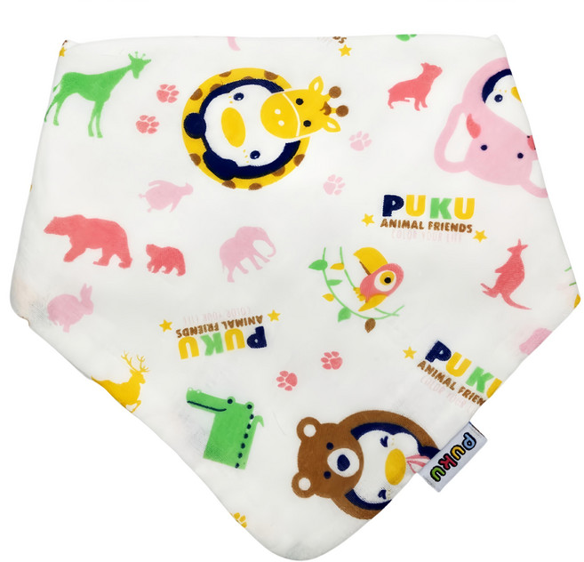 PUKU 藍色企鵝 棉柔兩用揹巾口水兜 一巾兩用多功能 四層紗布製成 吸水速乾 親膚舒適又透氣, 粉色, 1條