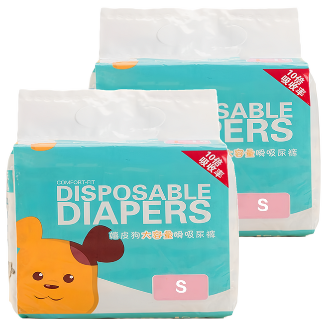 hipidog 嬉皮狗 可愛爪印變色寵物紙尿布, S, 10片, 2包