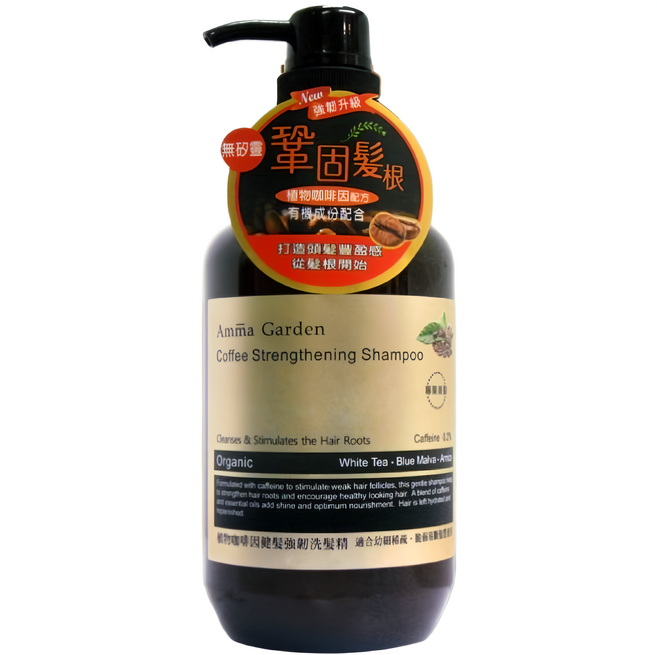 Amma Garden 艾瑪花園 咖啡因健髮洗髮精, 750ml, 4瓶