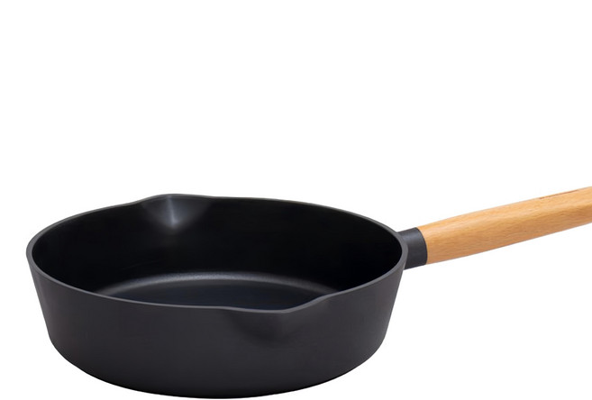 WOKY 沃廚 台灣公司貨 歐風圓木柄輕量壓鑄系列 雙導流深煎鍋, 26cm, 1個