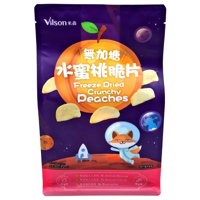 Vilson 米森 無加糖水蜜桃脆片 5包, 35g, 1袋