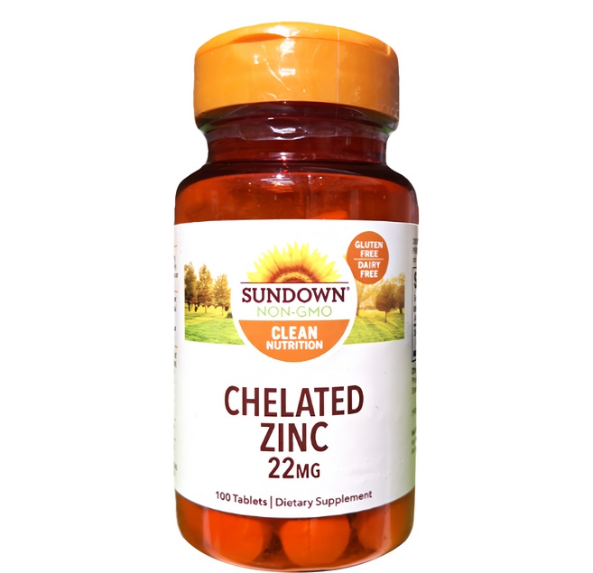 SUNDOWN NATURALS 日落恩賜 頂級甘胺酸鋅加強錠, 100顆, 1罐
