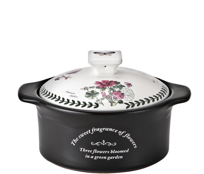 KITCHEN FLOWER Cookin復古耐熱鍋 S, 14cm, 黑色 + 白色, 1個