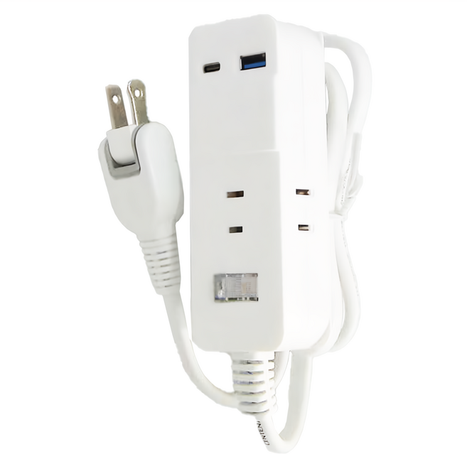 POLYWELL 寶利威爾 USB 20W快充電源延長線 2孔 PW15-T05-A073, 0.9m, 白色, 1條