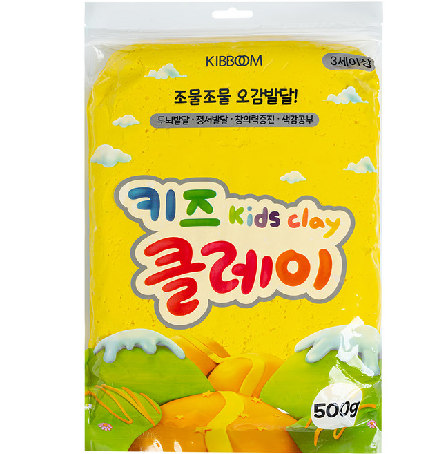 KIBBOOM 兒童黏土, 黃色, 500g, 1個