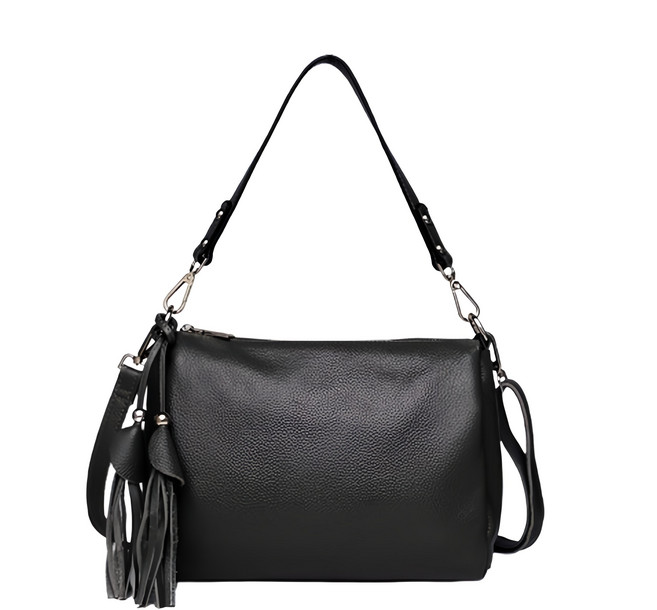 頭層牛皮簡約女士流蘇肩背包 LB877