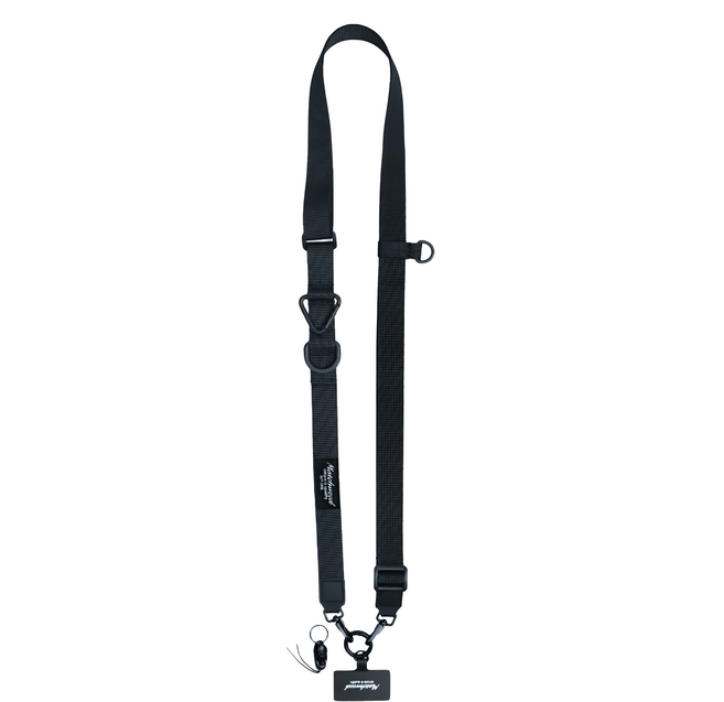Matchwood 雙鉤多功能手機斜揹帶 適用身高150~182cm, 全黑色, 1條