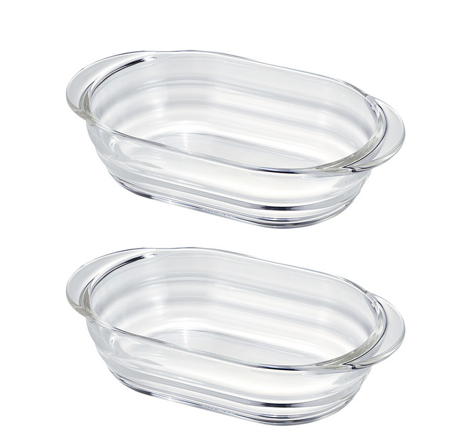 HARIO 好璃奧 長型焗烤盤, 透明色, 2個