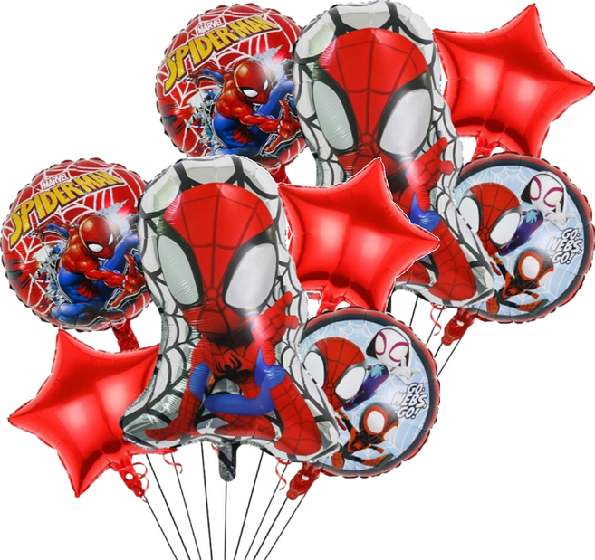 MY BALLOON 鋁質氣球5件組, 蜘蛛俠 多色, 2組