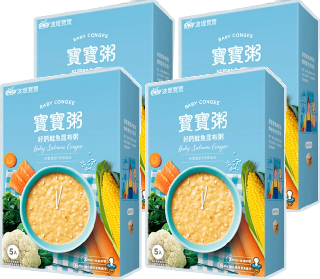 波堤寶寶 寶寶粥 6個月以上 5包, 750g, 4盒