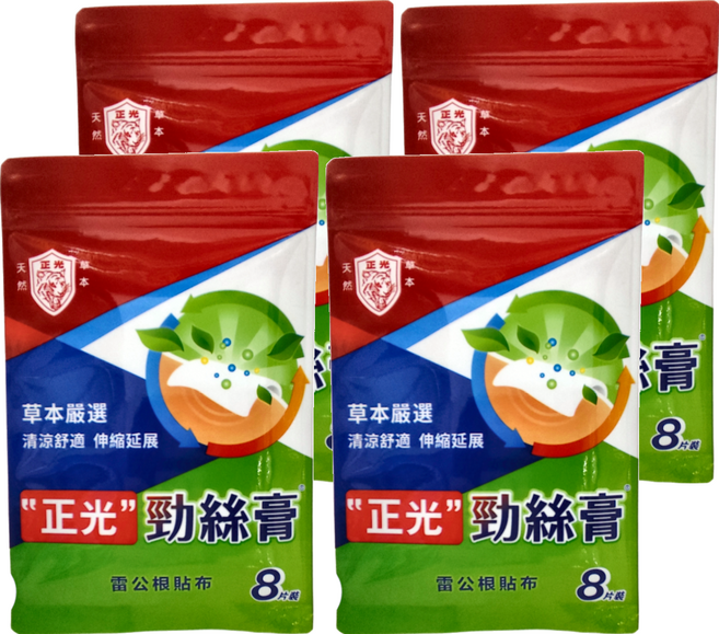 正光 勁絲膏 雷公根貼布, 4包, 8片