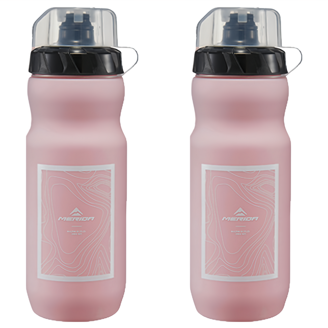 MERIDA 美利達 附防塵蓋 680ml 玫瑰粉紅 運動水壺, 2個