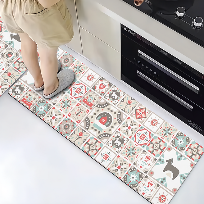 半島良品 厚款科技絨面軟式吸水墊 長款, 木馬小鹿 多色