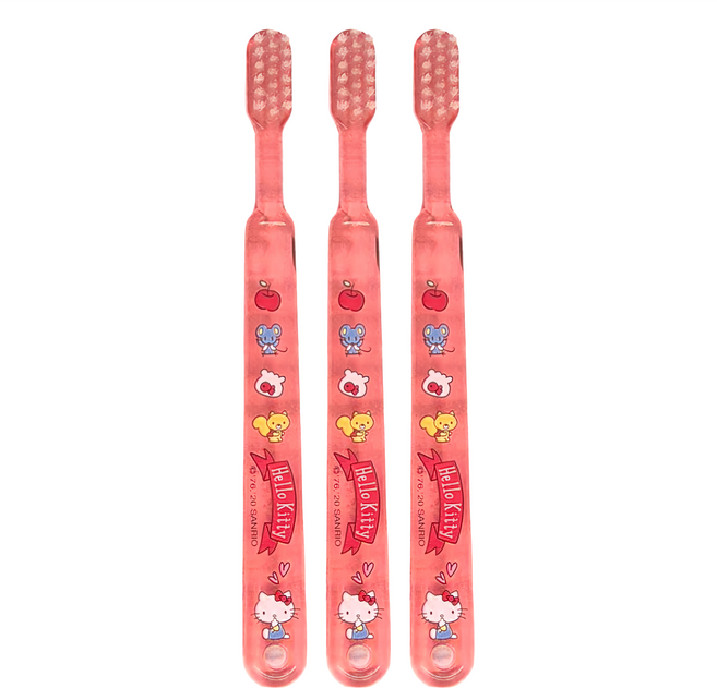 Hello Kitty 凱蒂貓 KT兒童牙刷 KT-1624-4 15g, 松鼠, 1入, 3支