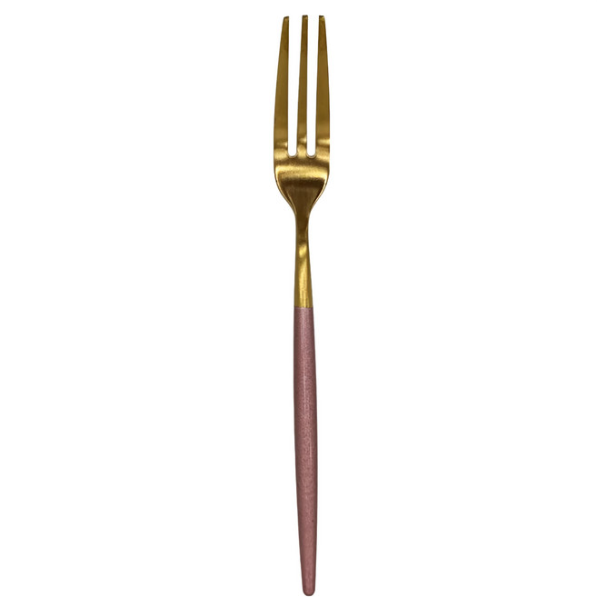 葡萄牙風 304不鏽鋼 水果叉, 粉色/金色, 1支