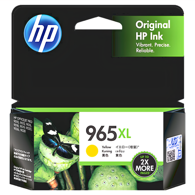 hp 惠普 965XL 高印量墨水匣 3JA83AA (原廠墨水 色彩鮮明), 黃色, 1個