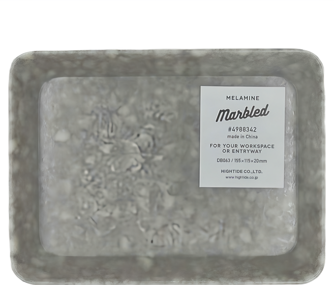 HIGHTIDE 小方盤 MELAMINE 適用於您的工作場所或入口 155 x 115 x 20mm, 灰色大理石紋
