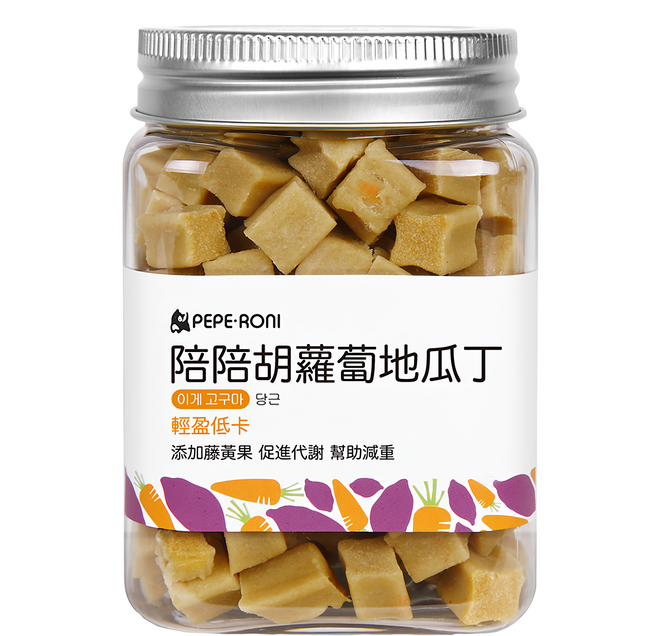PEPE-RONI 陪陪肉肉 狗零食, 胡蘿蔔地瓜丁, 180g, 1罐