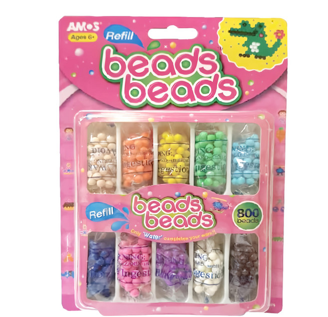 AMOS 阿摩司 益智水拼珠 補充珠, 多色, 1盒
