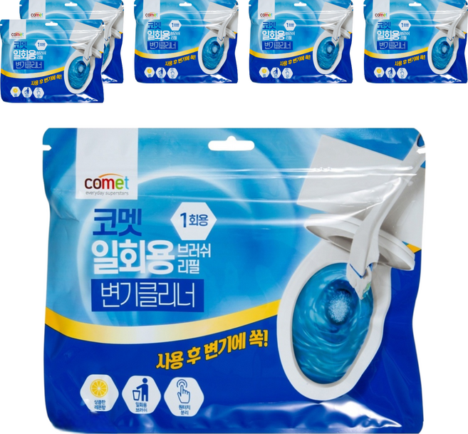 comet 拋棄式馬桶刷替換刷頭 補充包 24入, 白色, 6包