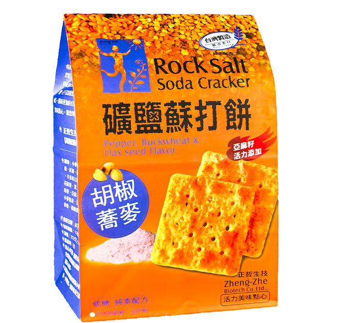正哲生技 礦鹽蘇打餅 胡椒蕎麥 純素, 380g, 1包
